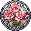 Flower Glass Painting - 11CT Stamped Cross Stitch 40*40cm/15.75*15.75in(glass painting cross stitch) tapestrymarket