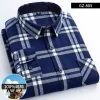 Pure cotton plaid casual square collar pocket long sleeve shirt
