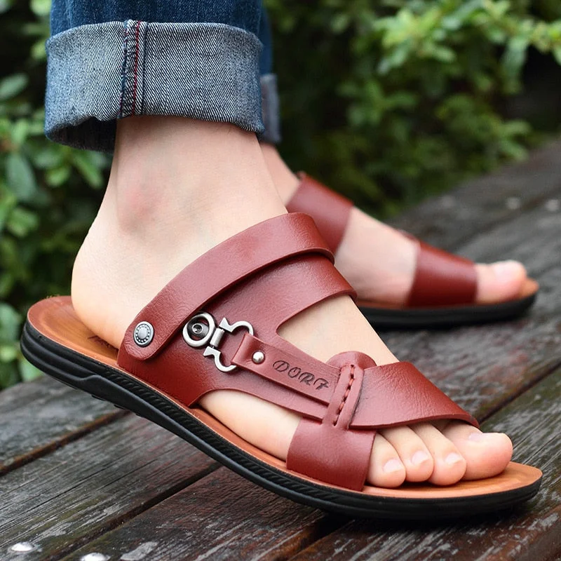 Men's New Summer Men's Open-toed Sandals Fashion Trend Beach Shoes Slippers Men's Sandals Mens Sandals Summer Leather Sandals