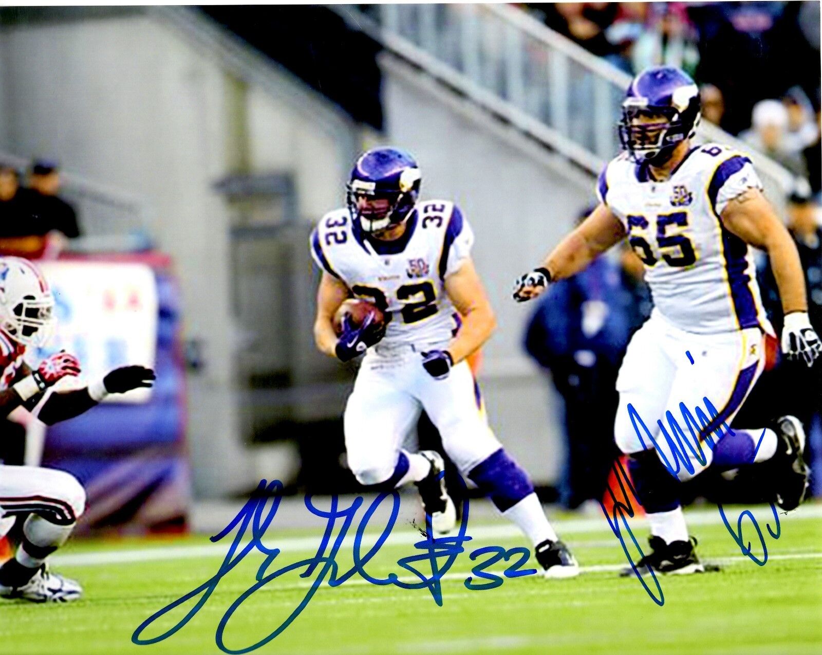 Autographed TOBY GERHART & JOHN SULLIVAN 8X10 Minnesota Vikings Photo Poster painting -w/ COA