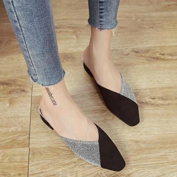 Women Mixed Colors Sandals Slippers Square Heel Medium Heels Sandals