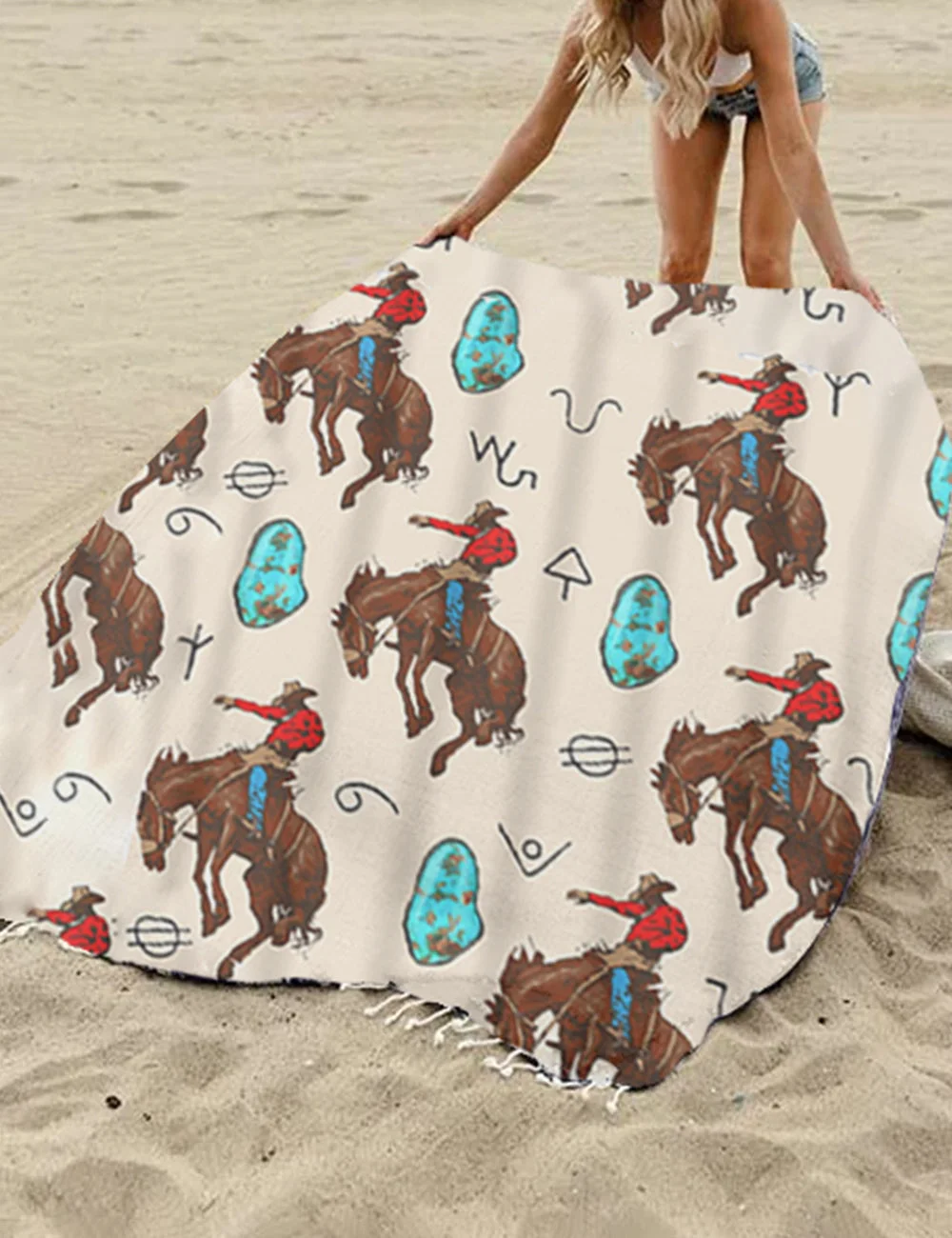 Cowboy Western Life Style Beach Blanket