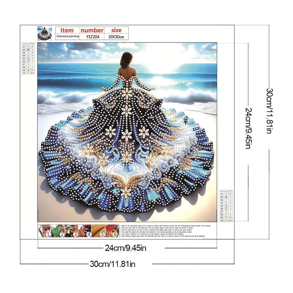 Diamond Painting - Partial Special Shaped Drill - Gorgeous Skirt Girl(Canvas|30*30cm)