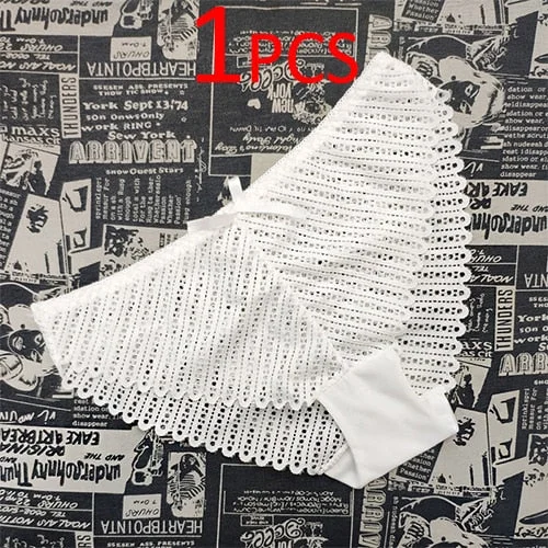 DERUILADY Sexy Perspective Lace Panties Women Comfortable Cotton Bottom Panties Ladies Lingerie Low Rise Seamless Underwear