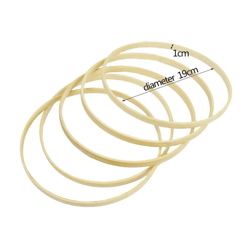 5Pcs DIY Dream Catcher Ring Embroidery Hoop Bamboo Wooden Art Craft Hanging Flower Wreath Birthday Party Wedding Decorations