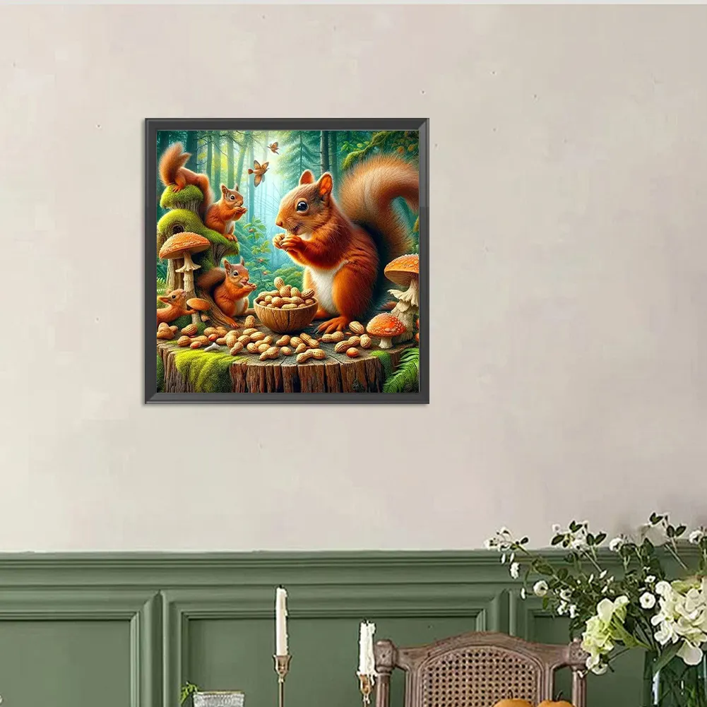 Diamond Painting - Full Round Drill - Autumn Squirrel(Canvas|40*40cm)
