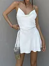 Solid Color Condole Belt Mini Dress