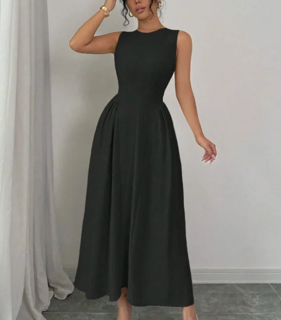 Nigikala Nigikala Women's Sleeveless Spring And Summer Thin Temperament Waist Dress