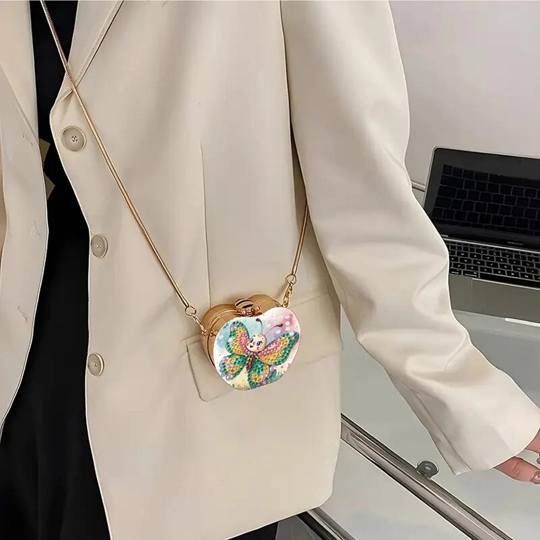 Butterfly DIY Acrylic Love Art Diamond Painting Coin Purse with Chain for Women