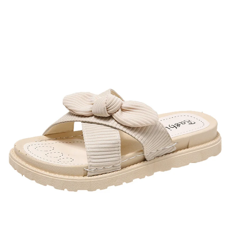 Uveng Uveng Women Wearing Sandals In The Summer Wear The New Year's New Casual Dress Thick-Bottomed Fairy Wind Students Flat Bottom Women's Slippers