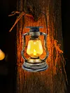 Solar Retro Kerosene Lamp Built-In Battery Light Courtyard Garden Decor (Copper)