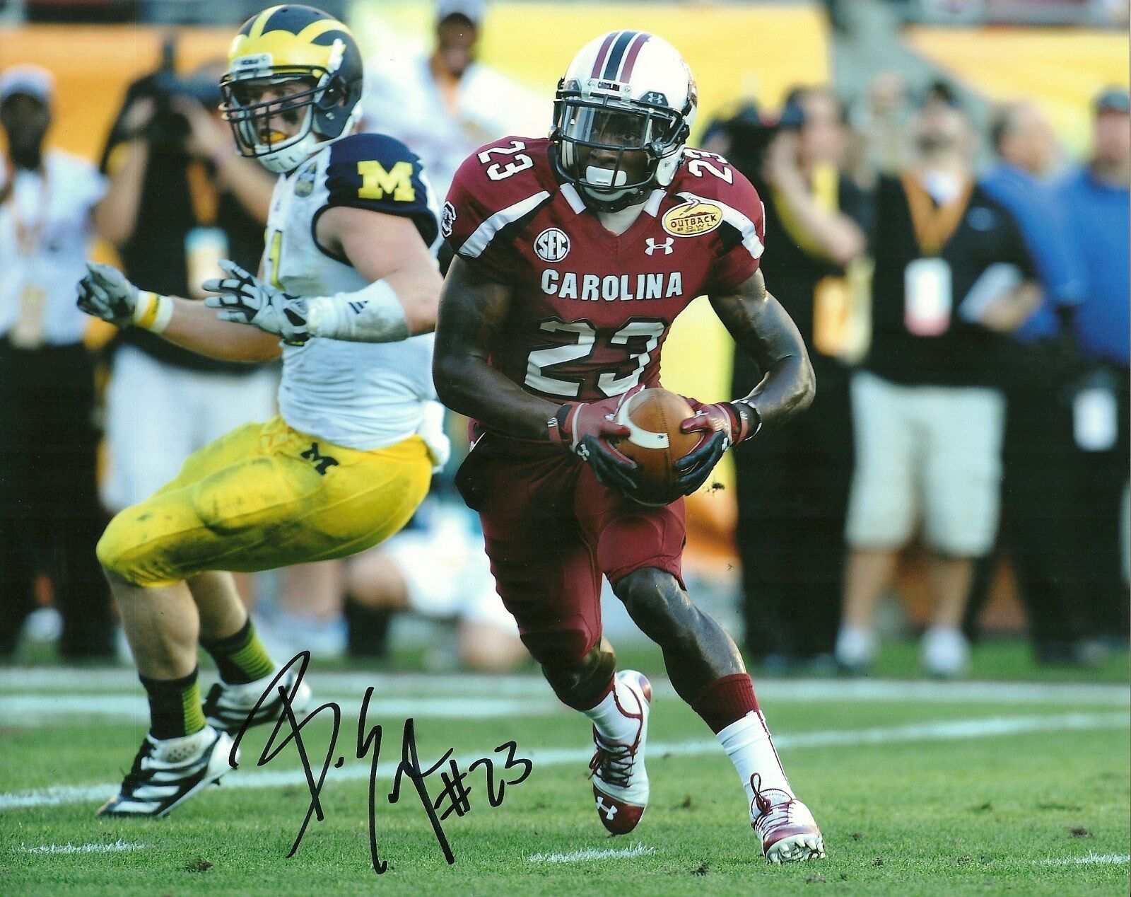 BRUCE ELLINGTON HAND SIGNED SOUTH CAROLINA GAMECOCKS 8X10 Photo Poster painting W/COA