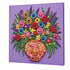DIY Pre-Framed Flower Vase Button Art Canvas Kit