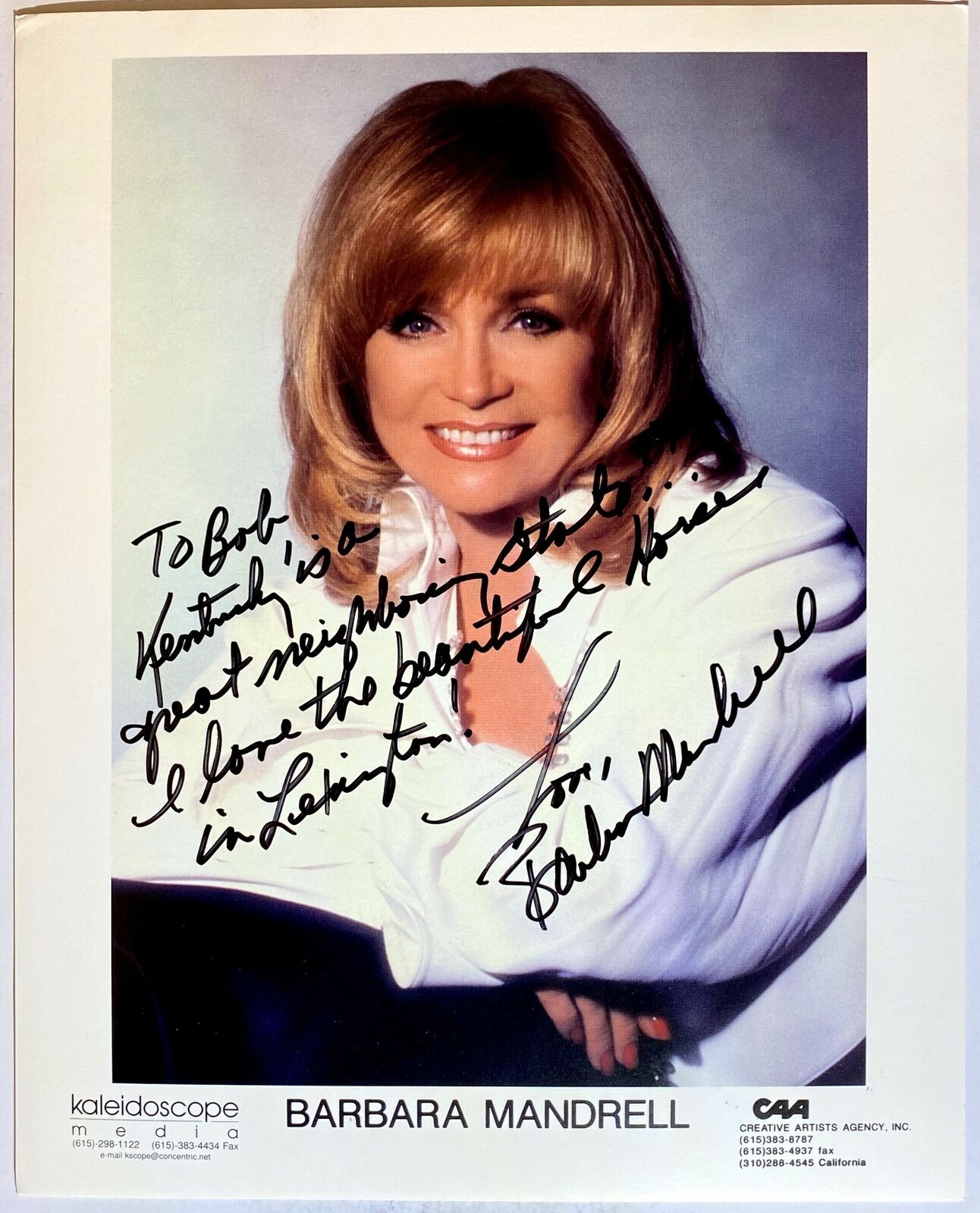 Barbara Mandrell Signed 8x10 Photo Poster painting Country Music Singer Autograph Auto