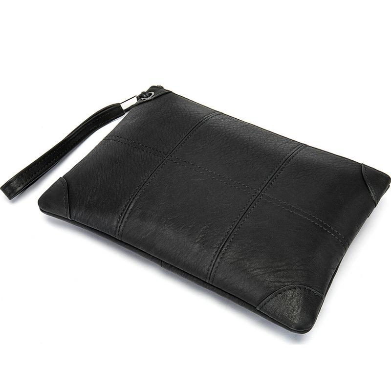 Fine Stitching Genuine Leather Single Handle-Top Zip Fastening Business Handbags