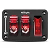 Nilight 3 Gang Toggle Switch 12V Rocker Switch Panel with LED Light and Flip Cover Heavy-Duty ON/Off Switch Plate 3 Pin SPST?2 Years Warranty