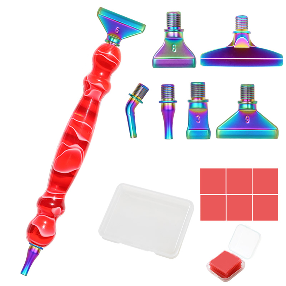 (Red)Diamond Painting Metal Point Drill Pen Diamond Painting Kits DIY Art Crafts gbfke