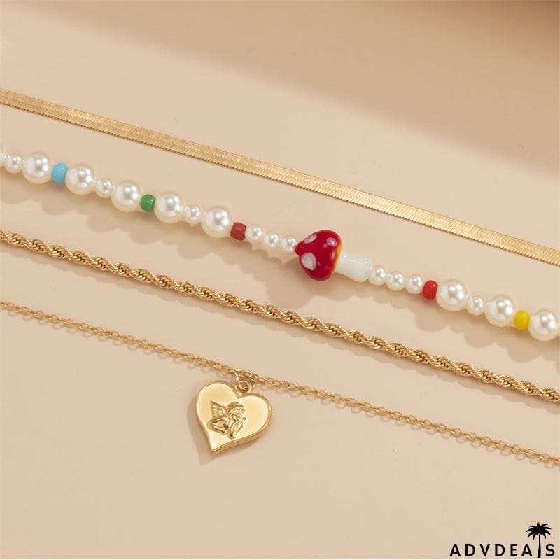 Creative Multi-layer Female Beaded Collarbone Chain Necklace