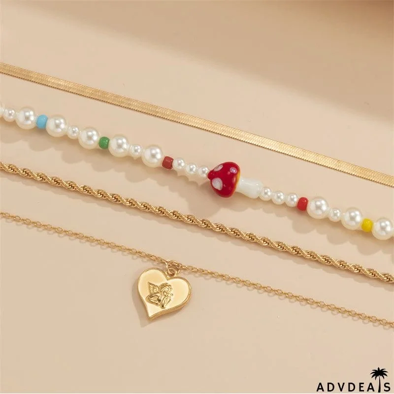 Creative Multi-layer Female Beaded Collarbone Chain Necklace