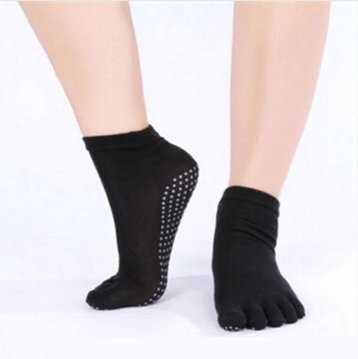 CUHAKCI Cotton Socks Five Fingers Multicolor Socks Yuga Skid Resistance Dots Pattern Printing Femme Dance Women's Toe Socks Girl