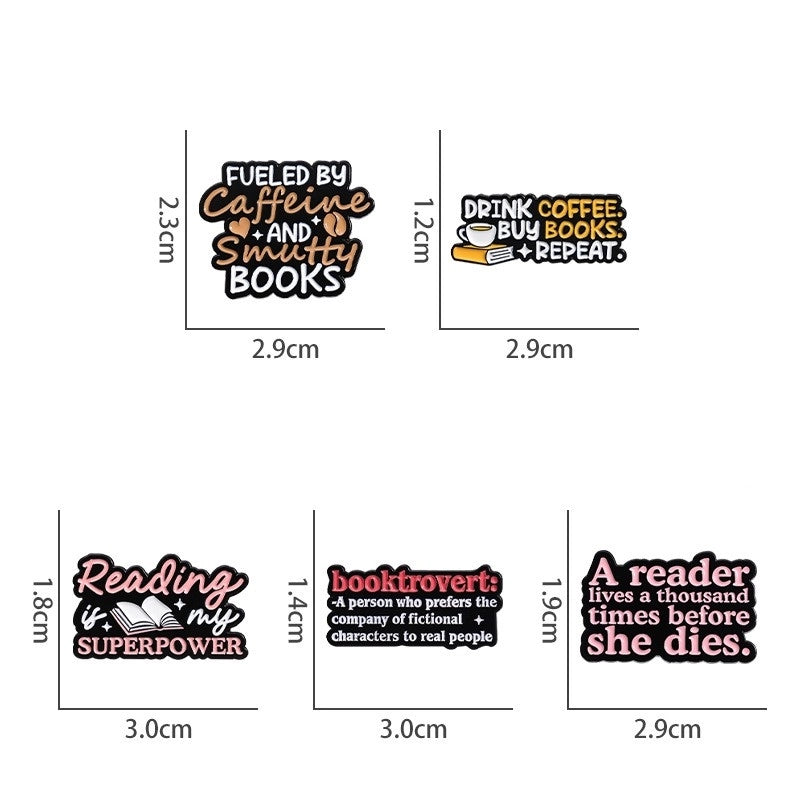 Cartoon Style Cowboy Style Book Letter Alloy Stamping Stoving Varnish Plating Unisex Brooches