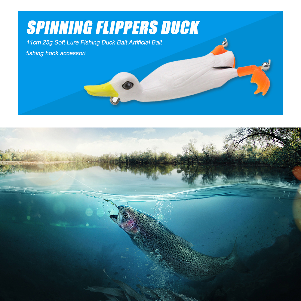 

11cm 25g Topwater Duck Soft Fishing Lure Plopping Splashing Feet Frog Bait, 501 Original