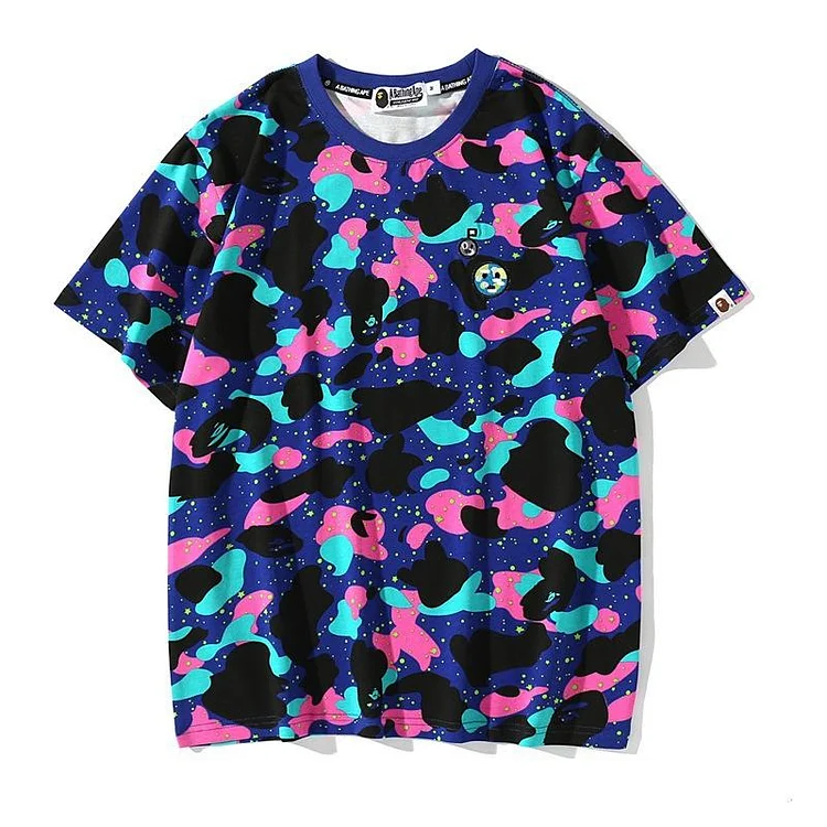 Shark Print T Shirt Summer Cotton Short Sleeve T-shirt