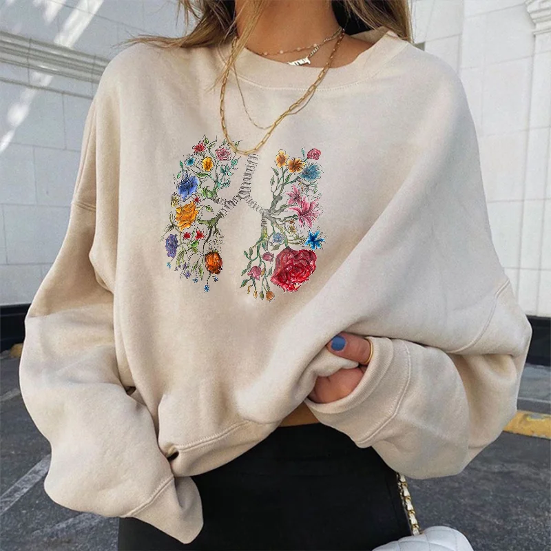   Bronchus Beautiful Flowers Women's Pullover Sweatshirt - Neojana