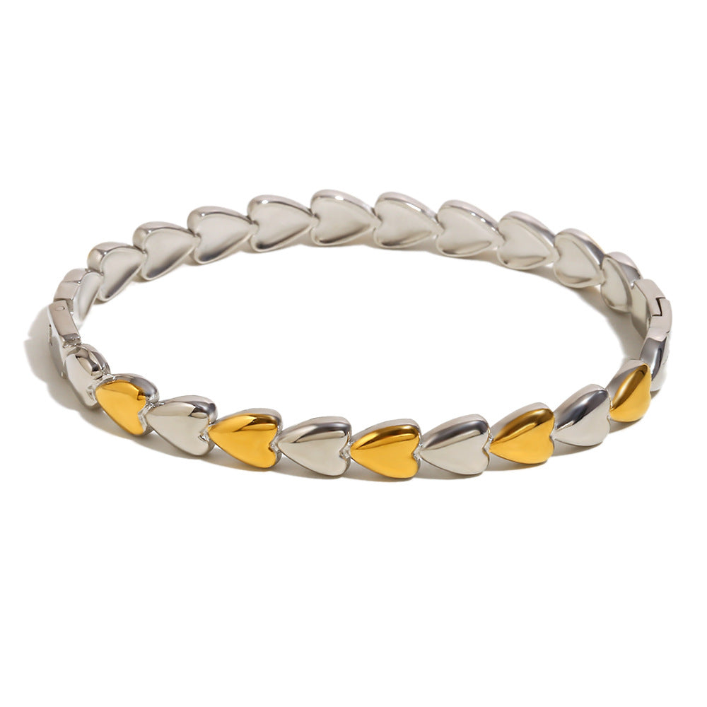 Versatile Fashion Bracelet Stainless Steel 18K Gold Plated Love Chain Water Drop Arrangement Buckle Bracelet For Women