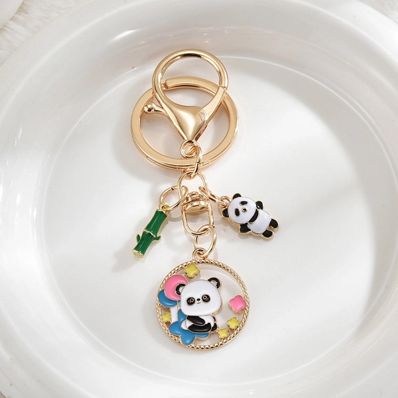 Cute Panda Metal Unisex Bag Pendant Keychain