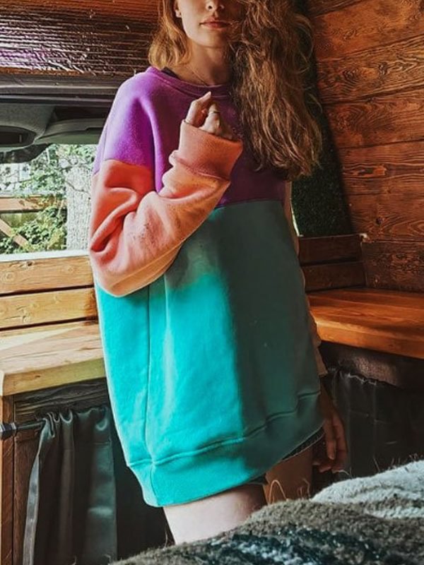 Patchwork Comfortable Airy Outdoor Women's Sweatshirt