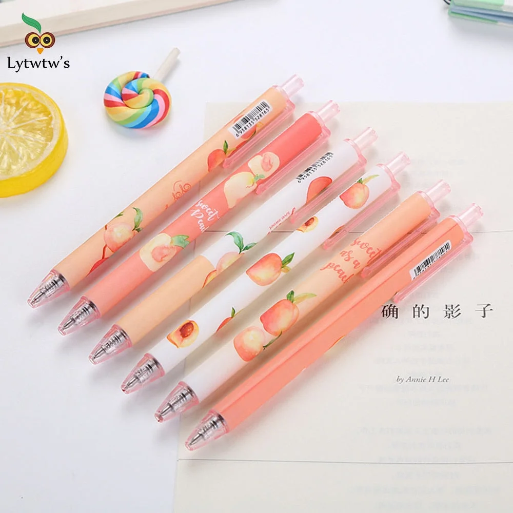 1 Piece Lytwtw's Gel Cute Pen Creative Peach Candy Color Press Office Gift School Supplies Stationery Kawaii Funny Pens