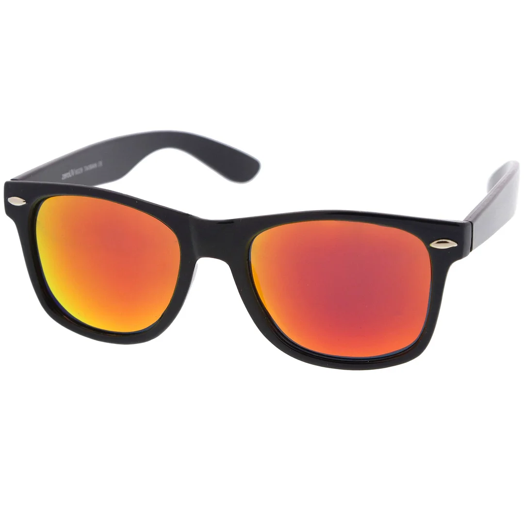 Retro Colored Mirror  Lens Square Horn Rimmed glasses 55mm