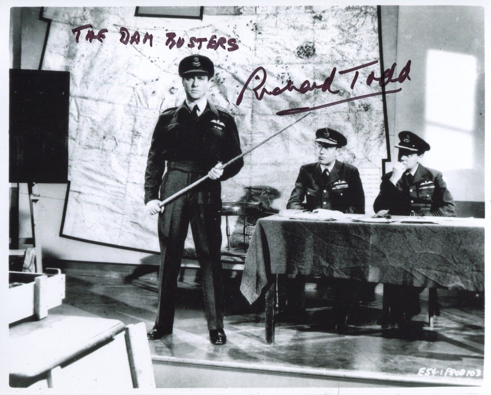 THE DAMBUSTERS movie Photo Poster painting signed by Richard Todd IMAGE No4 UACC DEALER