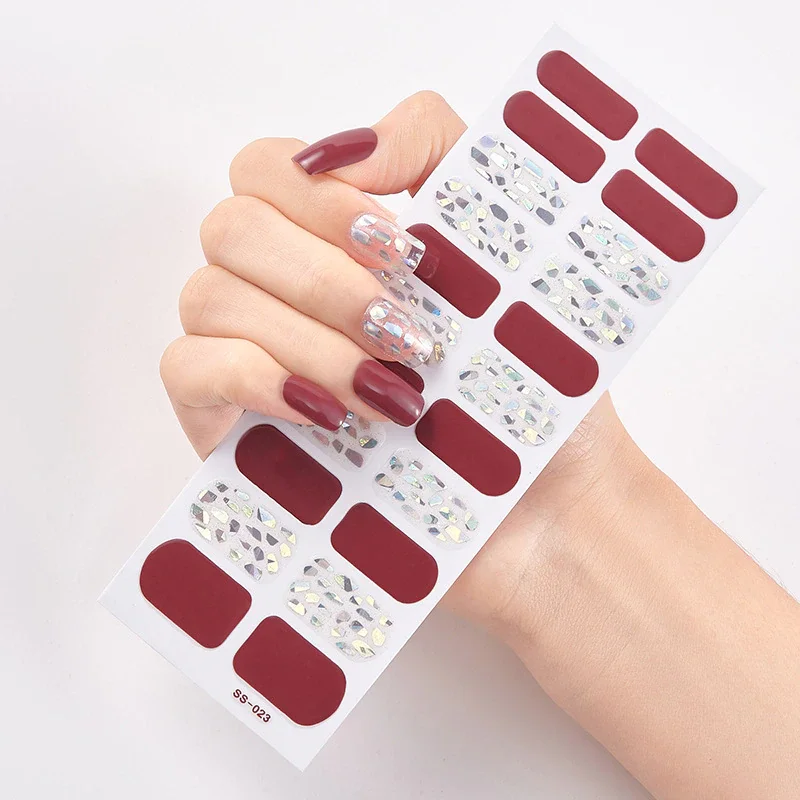 Churchf Fashionable Blue Diamonds Nail Art Stickers Collection Manicure DIY Nail Polish Strips Wraps for Party Decor-Nail Inspo
