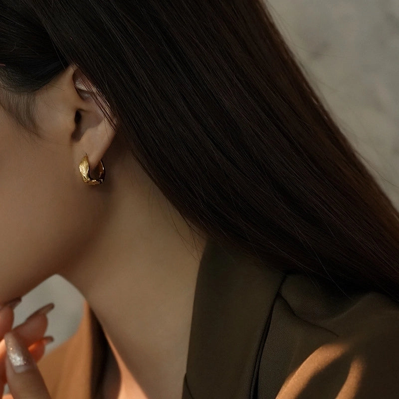 1 Pair 925 Sterling Silver Solid Color Earrings