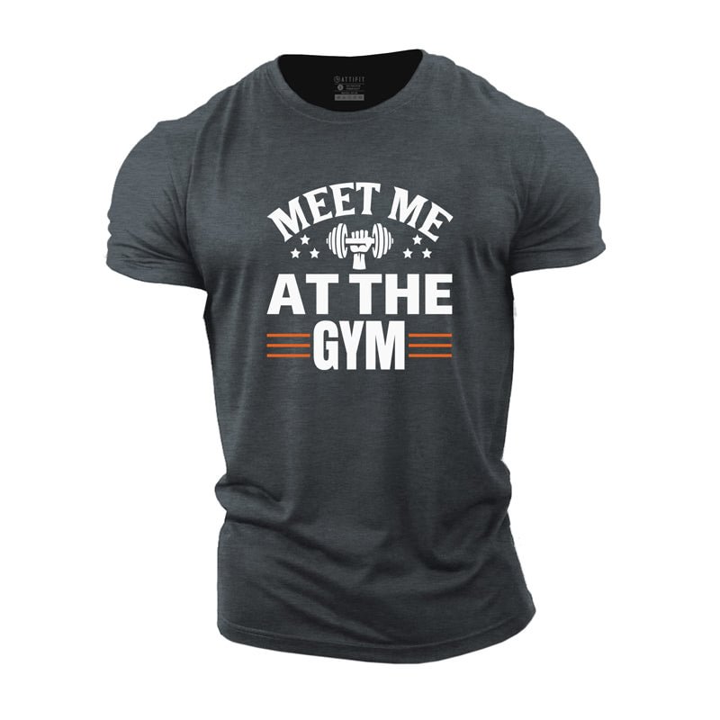 Cotton Meet Me At The Gym Graphic T-shirts tacday