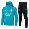 Joyfball 2024/2025 Psg Paris Saint-Germain Half-Pull Hat Style Training Suit Lake Blue Football Shirt 1:1 Thai Quality