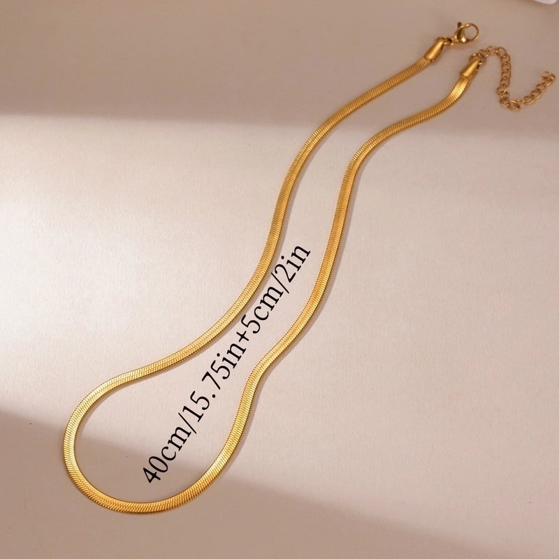 Casual Elegant Heart Shape Horseshoe 304 Stainless Steel 18K Gold Plated Necklace Box Chain Snake Chain