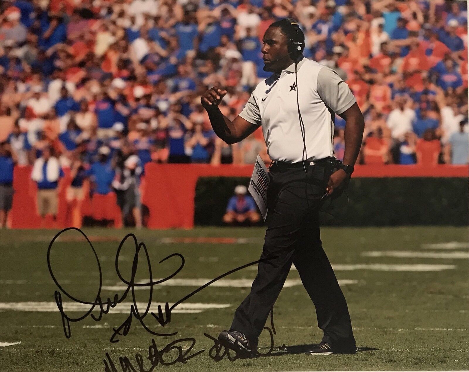 Derek Mason Signed Autographed Vanderbilt Commodores 8x10 Photo Poster painting Anchor Down