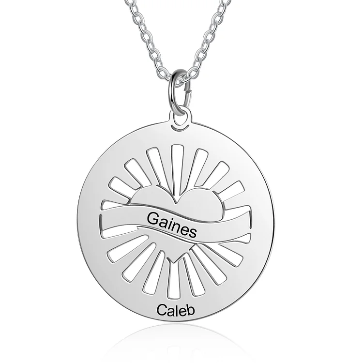 Personalized Circle Pendant Necklace Custom 2 Names Necklace for Her