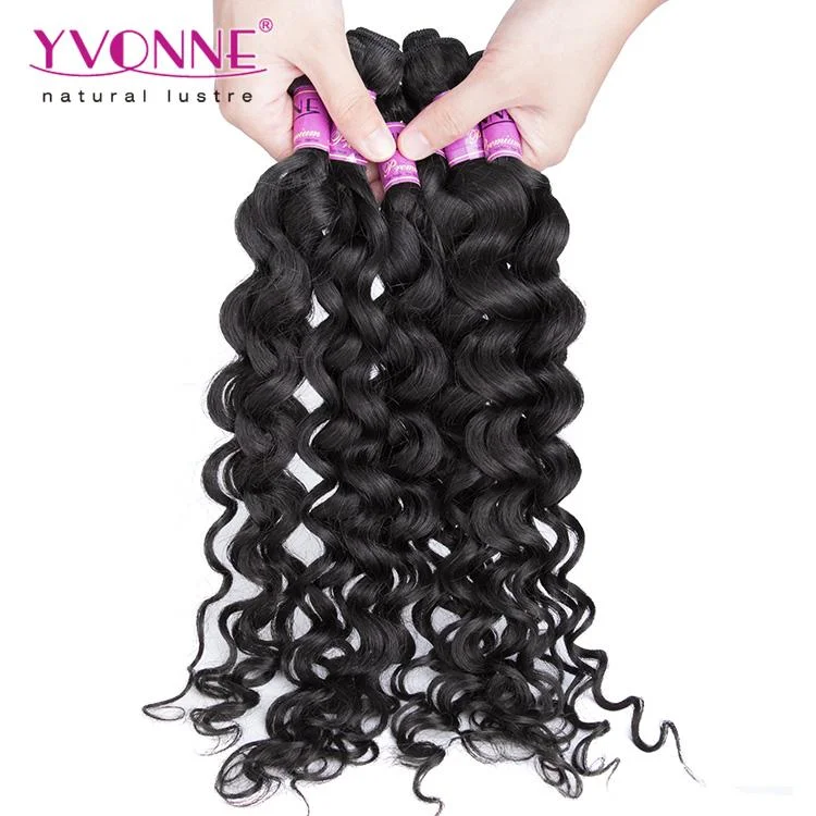 Yvonne Hair Sample Italy Curl Human Hair Weave 12inch Natural Color 12g/bundle
