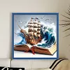 Sailboat In Book-11CT Stamped Cross Stitch 40*40cm/15.75*15.75in tapestrymarket