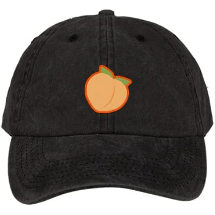 Fruits Peaches Lovers Dad Hat Juice Peach Embroidered Canvas Baseball Cap Black Four Seasons Casual Unisex