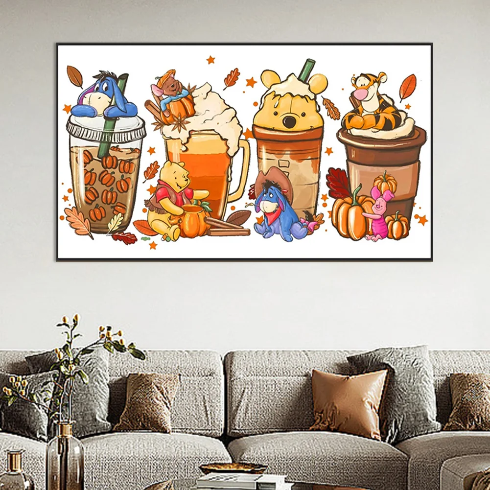 Diamond Painting - Full Round Drill - Winnie the Pooh Drinks(Canvas|70*40cm)