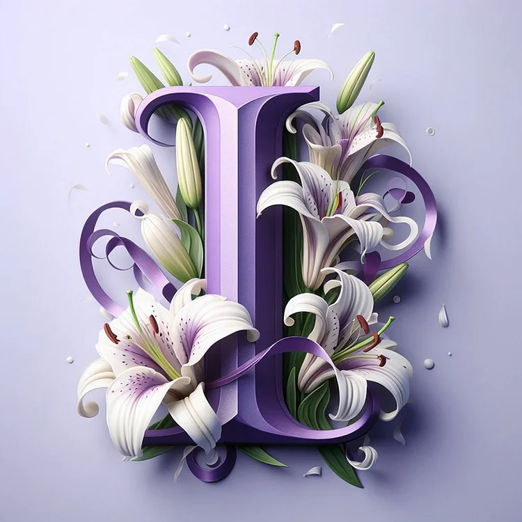 Full Round Drill Diamond Painting -Flower Letters - 40*40cm