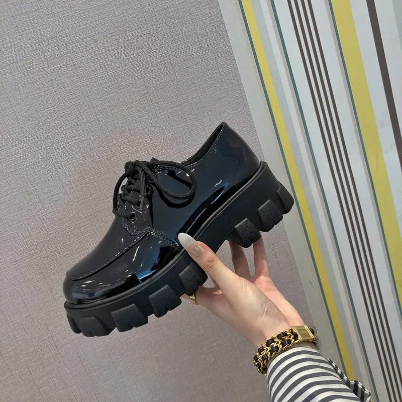 Women Chunky Sneakers Hidden Heels Height Increasing Ladies Wedge Shoes High Top Autumn Platform Women Shoes