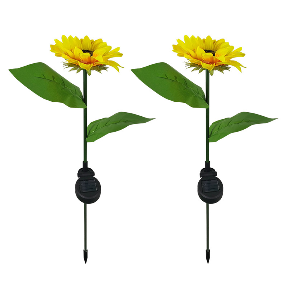 

2pcs Sunflower Shaped LED Solar Lawn Lamps Waterproof Outdoor Path Lights, 501 Original