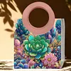 DIY 5D Diamond Art Painting Handbag with Round Handle Diamond Painting Kit Handbag Diamond Painting Bag for Women Casual Shopping Travel Daily Use