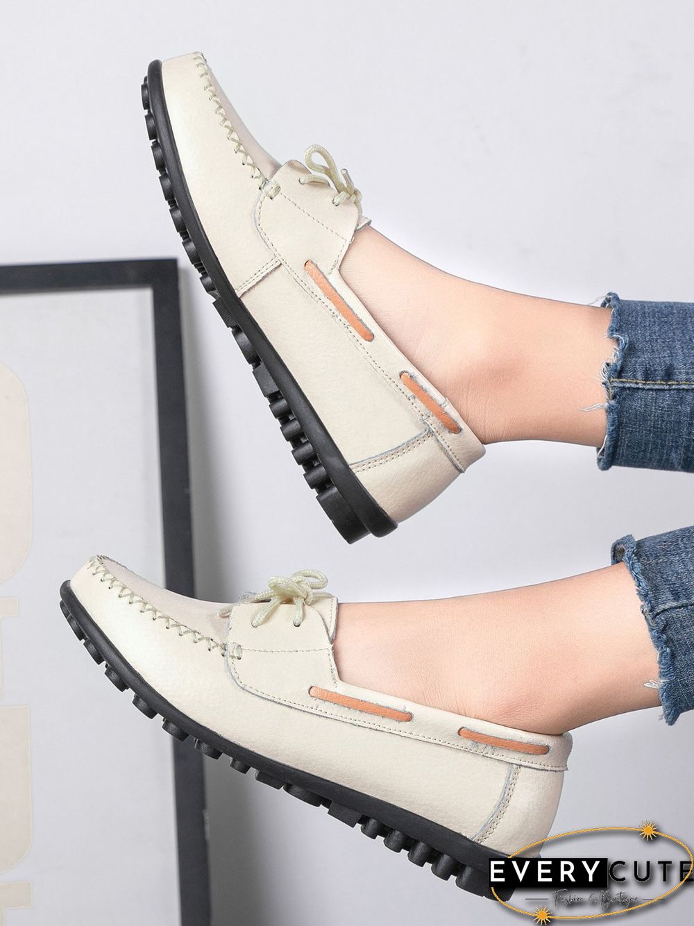 Retro Casual Simple Lace-up Flat Shoes